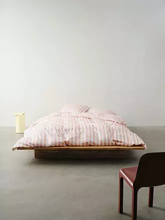 MARC O'POLO HOME | Satin Bettwäsche CLASSIC STRIPE 70x90cm/140x200cm Oatmel | rosa